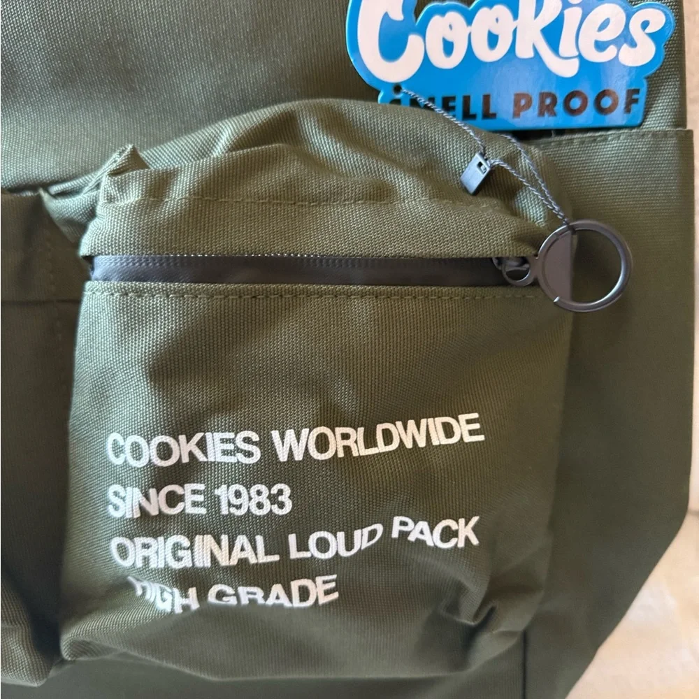 New Olive Green Cookies Smell Proof Backpack - Picture 4 of 10